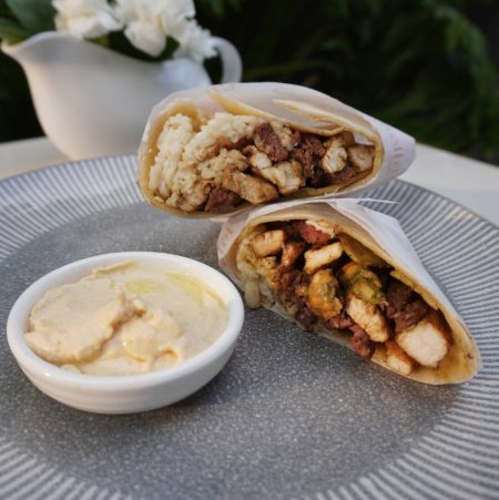 wraps con pan pita de harina de yuca